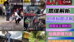 东方糖糖妹抖音短视频全套实战课思维+拍摄+剪辑+运营，从入门到精通-88项目资源库