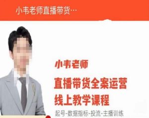 小韦老师直播带货运营线上教学，起号-数据指标-投流-主播训练-88项目资源库