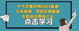 牛气学堂老衲2023直通车系统课，帮你实现直通车的低花费高产出-88项目资源库