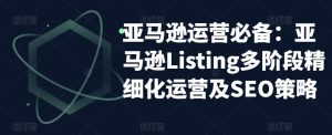 亚马逊运营必备：亚马逊Listing多阶段精细化运营及SEO策略-88项目资源库
