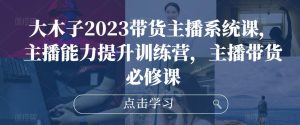 大木子2023带货主播系统课，主播能力提升训练营，主播带货必修课-88项目资源库