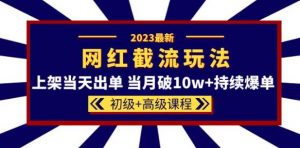 2023网红·同款截流玩法【初级+高级课程】上架当天出单当月破10w+持续爆单-88项目资源库