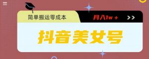 0粉无门槛暴力起号美女号，简单搬运月入1w＋【揭秘】-88项目资源库
