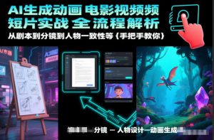 AI生成动画电影视频短片实战全流程解析,从剧本到分镜到人物一致性等手把手教你-88项目资源库