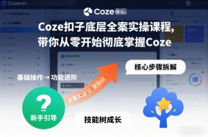 Coze扣子底层全案实操课程，带你从零开始彻底掌握Coze-88项目资源库