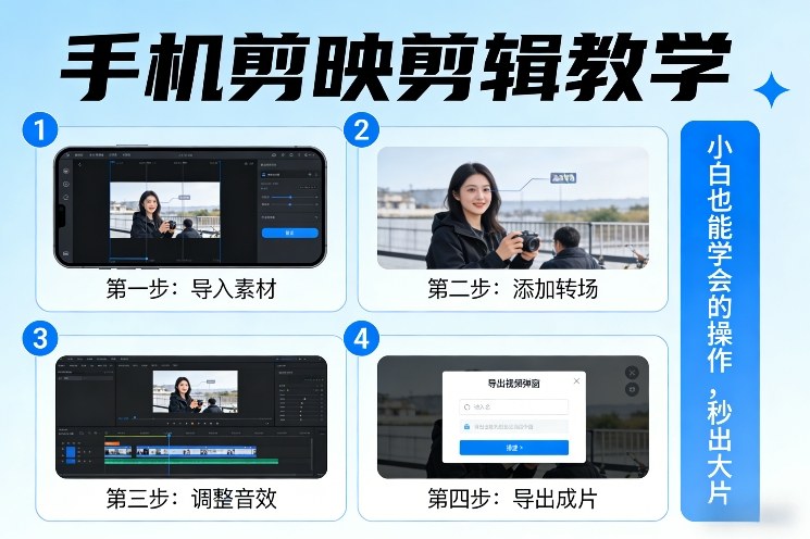 手机剪映剪辑教学，小白也能学会的操作，秒出大片-88项目资源库
