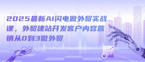 2025最新AI闪电做外贸实战课，外贸建站开发客户内容营销从0到3做外贸-88项目资源库
