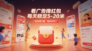 看广告撸红包，每天稳定5-20米，无任何门槛，适合任何人-88项目资源库