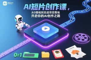 AI短片创作课,从0基础到实战项目落地,开启你的AI创作之路(更新)-88项目资源库