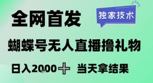 2026最新蝴蝶号无人直播掘金，独家技术，全网首发小白做了一个月收益3W，长期稳定可做【揭秘】-88项目资源库
