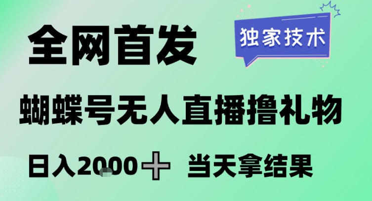 2026最新蝴蝶号无人直播掘金，独家技术，全网首发小白做了一个月收益3W，长期稳定可做【揭秘】-88项目资源库