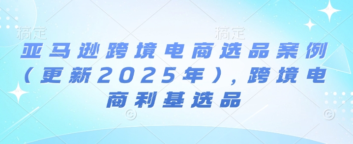 亚马逊跨境电商选品案例(更新2025年3月)，跨境电商利基选品-88项目资源库