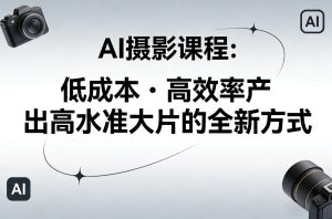 AI摄影课程,低成本高效率产出高水准大片的全新方式-88项目资源库