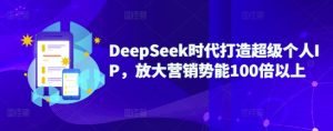 DeepSeek时代打造超级个人IP,放大营销势能100倍以上-88项目资源库