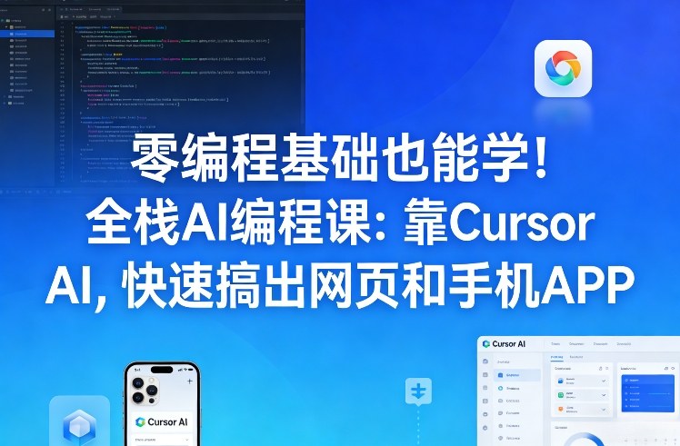 零编程基础也能学！全栈AI编程课：靠Cursor AI，快速搞出网页和手机APP-88项目资源库