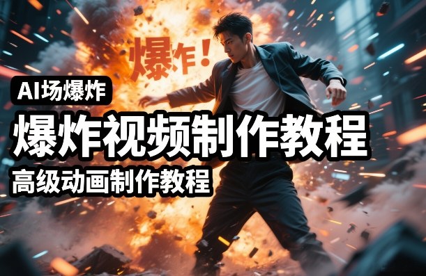 AI场景爆炸视频制作教程，利用人物实拍视频制作出高级的动画特效-88项目资源库