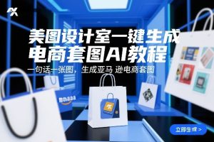 美图设计室一键生成电商套图AI教程，一句话一张图，生成亚马逊电商套图-88项目资源库