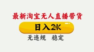 25年3月淘宝无人直播带货，日入多张，不违规不封号，独家技术，操作简单【揭秘】-88项目资源库