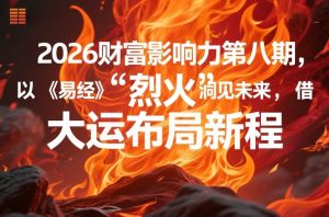 2026财富影响力第八期，以《易经》智慧洞见未来，借“离火”大运布局新程-88项目资源库