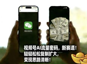 视频号AI流量密码新赛道，轻轻松松复制扩大，变现思路清晰-88项目资源库