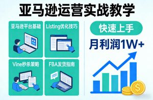 亚马逊运营实战教学，亚马逊平台+Listing优化+Vine秒杀+FBA发货等，快速上手，实现店铺月利润1W-88项目资源库