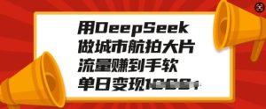 用DeepSeek做城市航拍大片,流量赚到手软,单日变现多张-88项目资源库