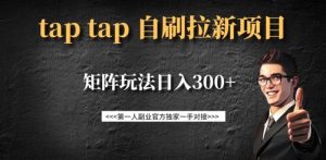 taptap拉新自刷项目,一个新用户14元,矩阵玩法日入300+-88项目资源库