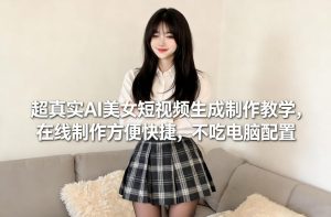 超真实AI美女短视频生成制作教学，在线制作方便快捷，不吃电脑配置，快速起号涨粉-88项目资源库