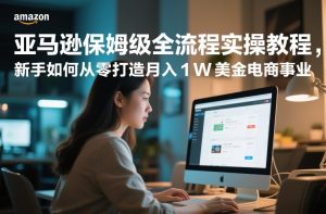 亚马逊保姆级全流程实操教程,新手如何从零打造月入1W美金电商事业-88项目资源库
