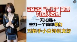 2025男粉变现全新玩法升级,日入上千简简单单,小白可轻松上手-88项目资源库