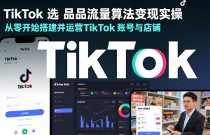 TikTok选品流量算法变现实操，从零开始搭建并运营TikTok账号与店铺-88项目资源库