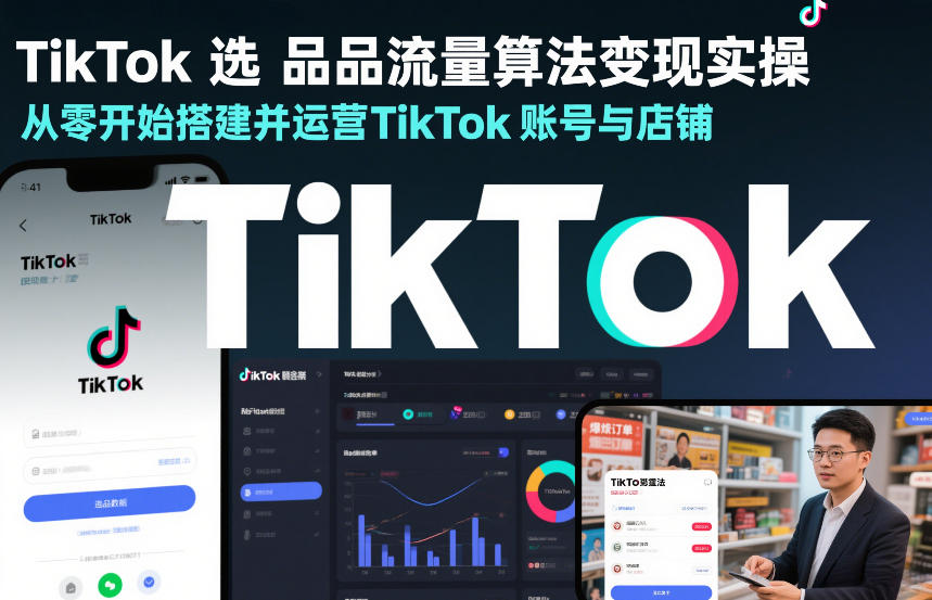 TikTok选品流量算法变现实操，从零开始搭建并运营TikTok账号与店铺-88项目资源库