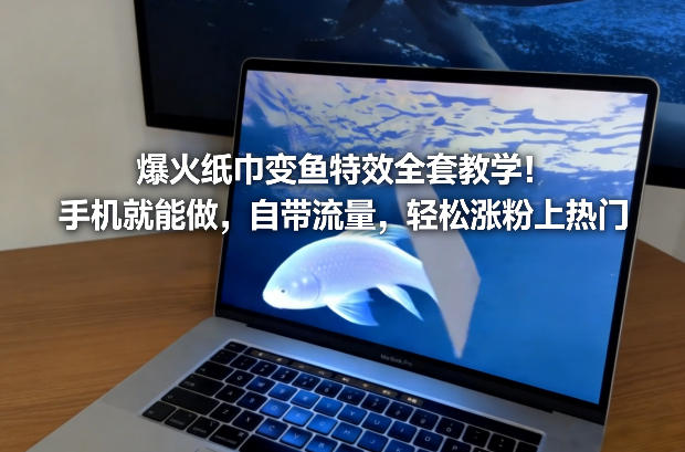 爆火纸巾变鱼特效全套教学！手机就能做，自带流量，轻松涨粉上热门-88项目资源库