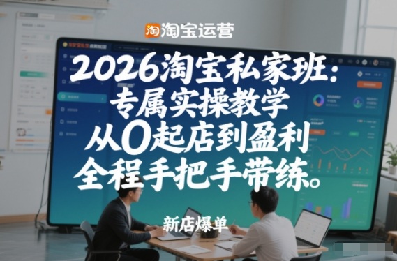 2026淘宝私家班：专属实操教学，从0起店到盈利，全程手把手带练-88项目资源库