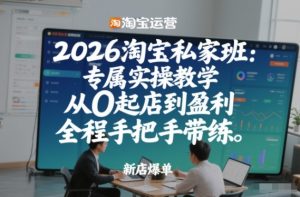 2026淘宝私家班:专属实操教学,从0起店到盈利,全程手把手带练(更新)-88项目资源库