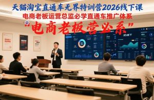 天猫淘宝直通车无界特训营2026线下课，电商老板运营总监必学直通车推广体系-88项目资源库