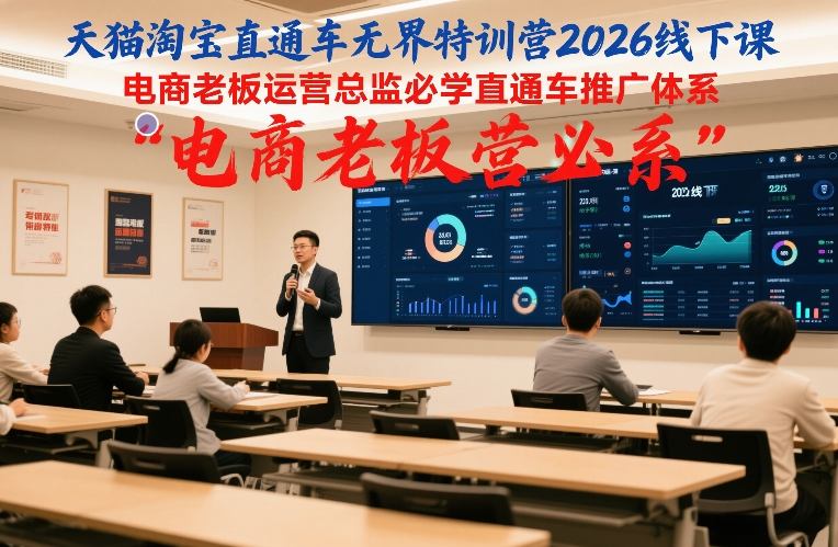 天猫淘宝直通车无界特训营2026线下课，电商老板运营总监必学直通车推广体系-88项目资源库