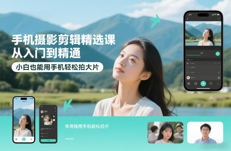 手机摄影剪辑精选课，从入门到精通，小白也能用手机轻松拍大片-88项目资源库