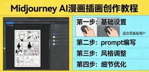 利用Midjourney AI人工智能轻松创作漫画插画教程，零基础创作完整漫画插画-88项目资源库