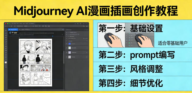 利用Midjourney AI人工智能轻松创作漫画插画教程，零基础创作完整漫画插画-88项目资源库