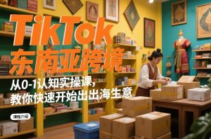 TikTok东南亚跨境从0-1认知实操课,教你快速开始出海生意-88项目资源库