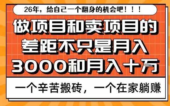 为什么卖项目能轻松月入10个W，而做项目却真正賺不到什么钱？原因竟然是这个！【揭秘】-88项目资源库