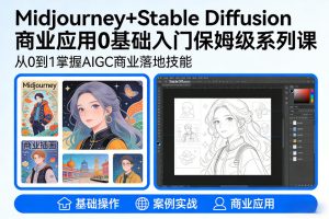 AIGC商业应用Midjourney+Stable Diffusion教程,0基础入门保姆级系列课-88项目资源库