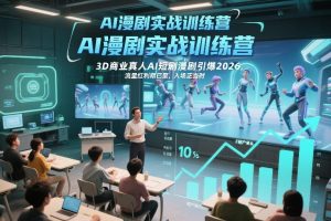 AI漫剧实战训练营,3D商业真人AI短剧漫剧引爆2026,流量红利期已至,入场正当时-88项目资源库
