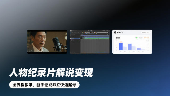 人物纪录片解说变现，全流程教学，新手也能独立快速起号-88项目资源库