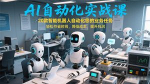 AI自动化实战课：20款智能机器人自动化您的业务任务，轻松节省时间，降低成本，提升利润-88项目资源库