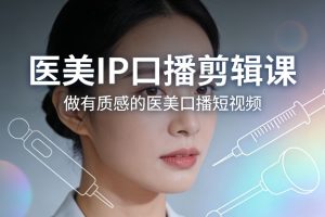 医美IP口播剪辑课,做有质感的医美口播短视频-88项目资源库