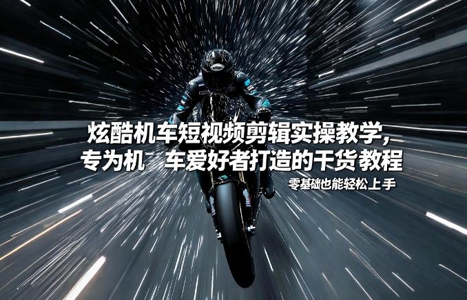 炫酷机车短视频剪辑实操教学，专为机车爱好者打造的干货教程，零基础也能轻松上手-88项目资源库