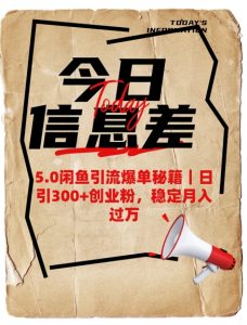 5.0闲鱼引流爆单秘籍,日引300+创业粉,稳定月入过W-88项目资源库