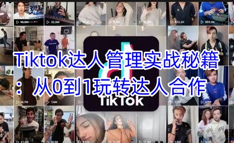 Tiktok达人管理实战秘籍：从0到1玩转达人合作-88项目资源库